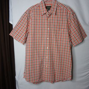 Eddie Bauer Red & Gray Plaid SS Button Front Shirt